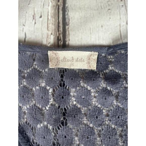 Alter'D State Grey Dress, Gorgeous Lace Trimmed, Size Small - Picture 2 of 5